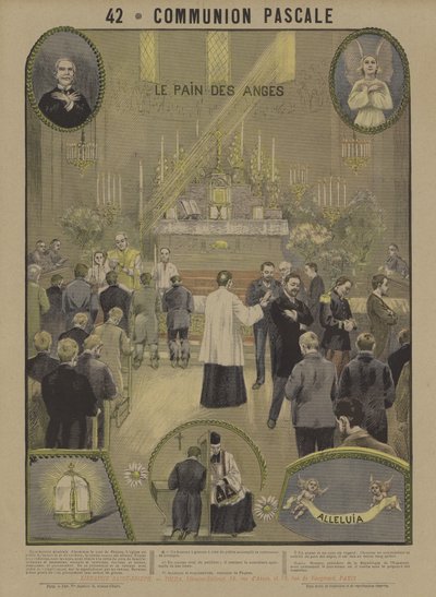 Påskgemenskap (lito i färg) av French School