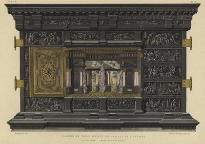 Ebenholtsskåp känt som Odysséens kabinett, 1600-talet av French School