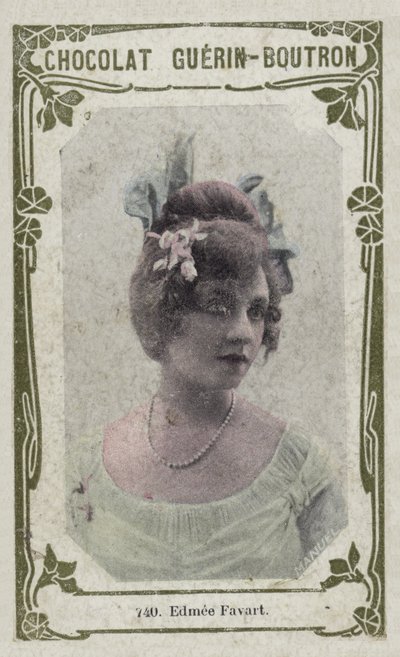 Edmee Favart (färgad bild) av French School