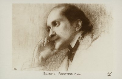 Edmond Rostand (1868-1918), fransk poet och dramatiker (litografi) av French School