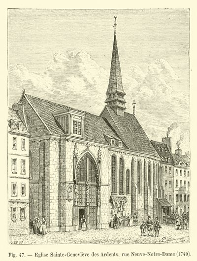 Kyrkan Sainte-Genevieve des Ardents, rue Neuve-Notre-Dame, 1704 av French School