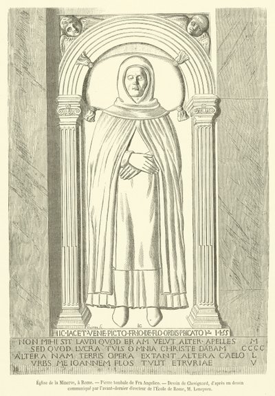 Kyrkan La Minerva, Rom, Fra Angelicos gravsten (gravyr) av French School