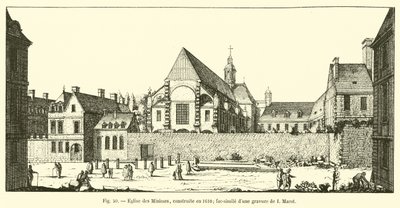 Minimes kyrka, byggd 1610; faksimil av en gravyr av I Marot av French School