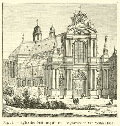 Feuillanternas kyrka; efter en gravyr av Van Merlin, 1660 av French School