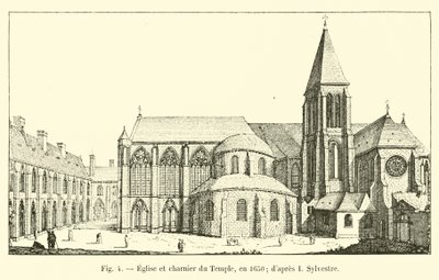 Templets kyrka och karnelhus, 1650; efter I Sylvester av French School
