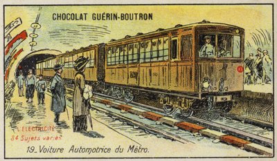 Elektriskt tunnelbanetåg (chromolitho) av French School