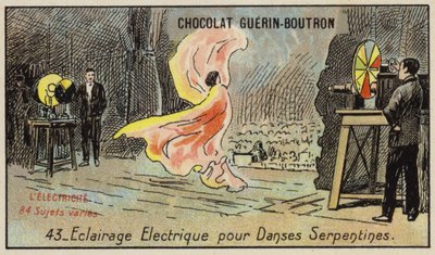 Elektrisk belysning för serpentindansen (chromolitho) av French School