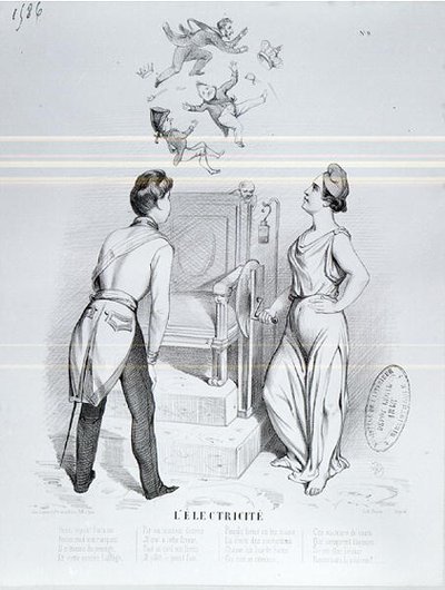Elektricitet, karikatyr av 1848 års revolution av French School
