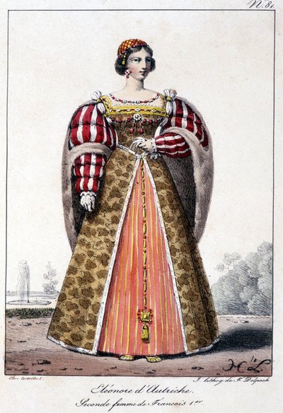 Eleonore av Österrike (1498/1558), infante av Spanien, hustru till kung Manoel av Portugal och andra fru till Francois I, kung av Frankrike. av French School