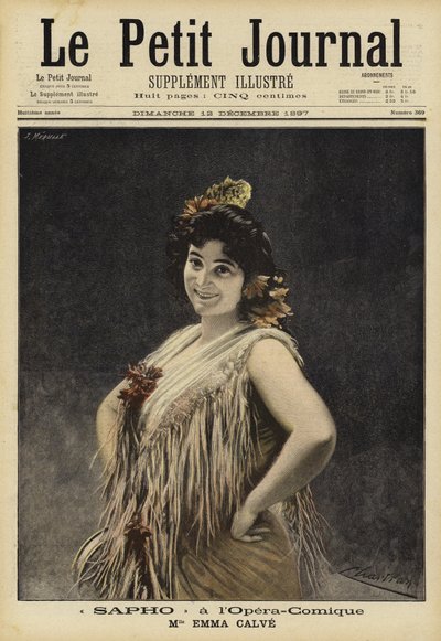 Emma Calve i Sappho på Opera-Comique, Paris av French School