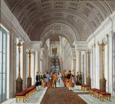 Kejsar Napoleon III (1808-1873) och imponerar Eugenie (1826-1920) vid Tuileries Anonym målning omkring 1860. Paris, dekorativ konst av French School