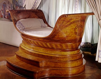 Empirestil: badsäng i mahogny gjord av Francois Beaudry. 1800-talets Paris, dekorativ konst. av French School