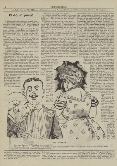 På kvällen. Illustration för Le Pele-Mele av French School