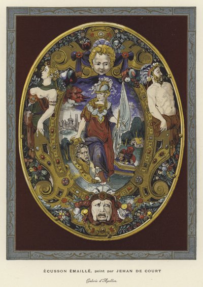 Emaljerad skylt målad av Jean Decourt, 1500-talet av French School