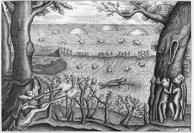 Gravyr av 1738 i "The Adventures of Claude Lebeau" (Sr c Le Beau) 1738. av French School