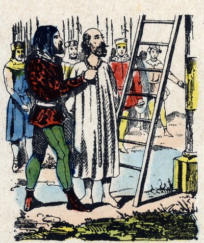 Enguerrand de Marigny (1260-1315) fördömd av en kommission återförenad i Vincennes, hängdes i Montfaucon gibet han hade eriger - När Philippe IV dör anklagas hans impopulära minister, Enguerrand de Marigny (orättvist) för olika brott inklusive av French School