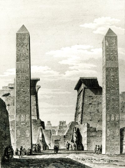 Ingång till Luxortemplet, från resan i Nedre och övre Egypten av Dominique Vivant Denon (1747-1825) 1802 av French School