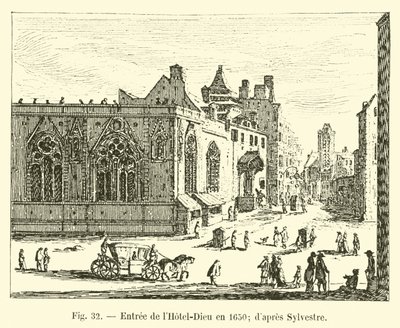 Ingången till Hotel-Dieu 1650; enligt Sylvester av French School