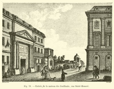 Ingång till feuillanternas hus, rue Saint-Honore av French School