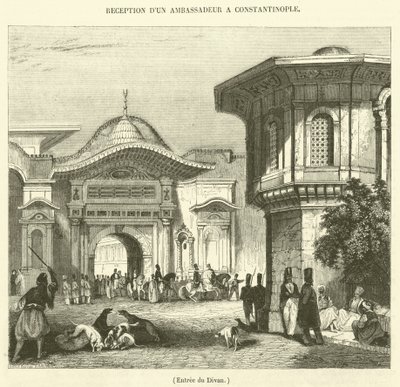 Ingång till Divan (gravyr) av French School