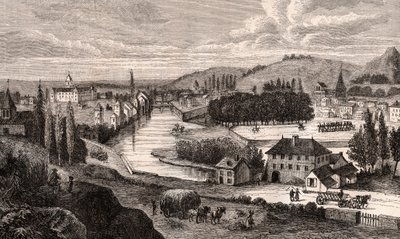 Epinal - Lorraine - gravyr i "La France illustrée: geografi, historia, statistisk administration" av V.A. Malt-Brown. 1884 av French School
