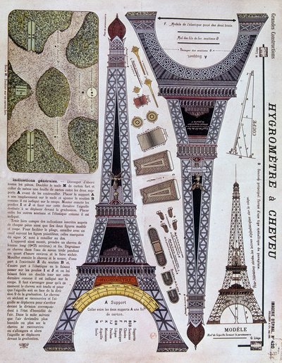 Epinal avbildning nummer 420 (Grande Construction) från 1908 på Eiffeltornet. av French School