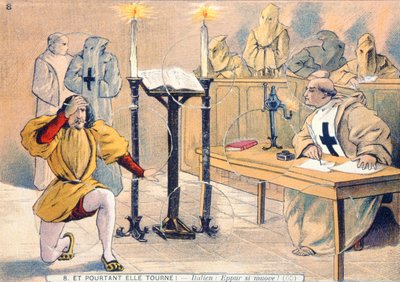 Ändå rör det sig, Rättegången mot Galileo Galilei (1564-1642) 1633 av French School