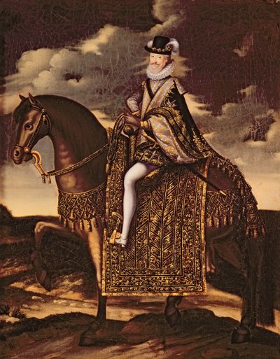 Ridsporträtt av Henri IV (1553-1610) av French School