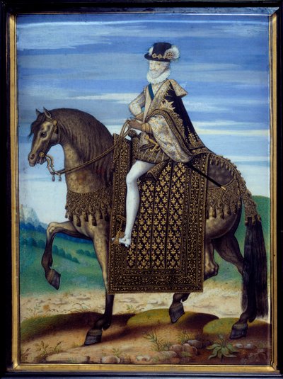 Ridsporträtt av Henri IV (1553-1610) av French School