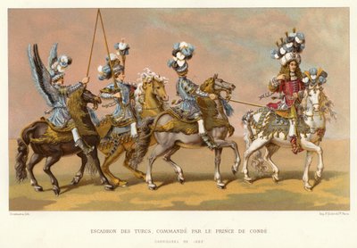 Squadron of the Turks, kommando av Prince de Conde (chromolitho) av French School