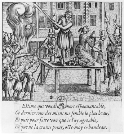 Avrättning av Leonora Galigai (1571-1617) den 8 juli 1617 av French School