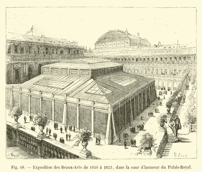 Utställning för skön konst från 1850 till 1852, på innergården till Palais-Royal av French School