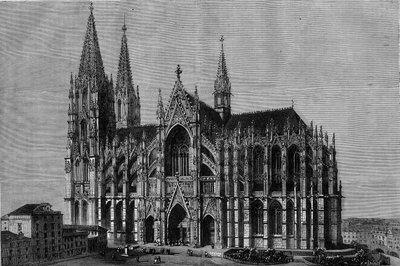 Exteriör vy av Kölnerdomen, Tyskland av French School