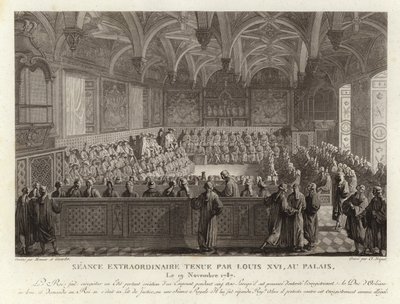 Extraordinär session som hölls av Ludvig XVI på slottet i Versailles av French School