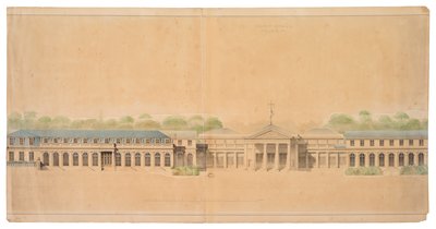 Fasad av Chateau de Neuilly av French School