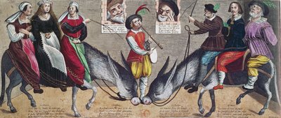 Fars iscensatt c.1600 på Theatre of the Hotel de Bourgogne av French School