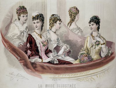 Mode kvinnor - i "" Fashion Illustrated"", sd. 1800-talets andra hälft. av French School