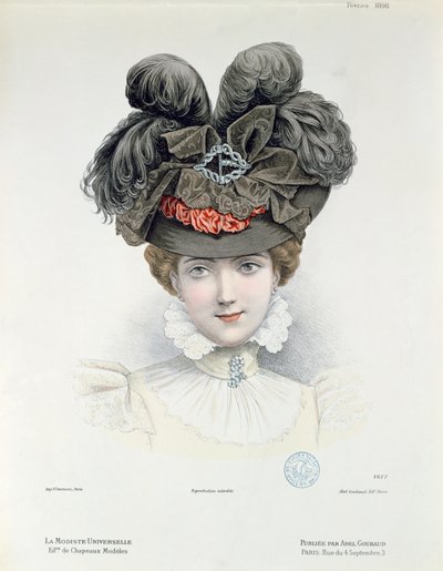 Modetallrik från La Modiste Universelle, februari 1898 av French School
