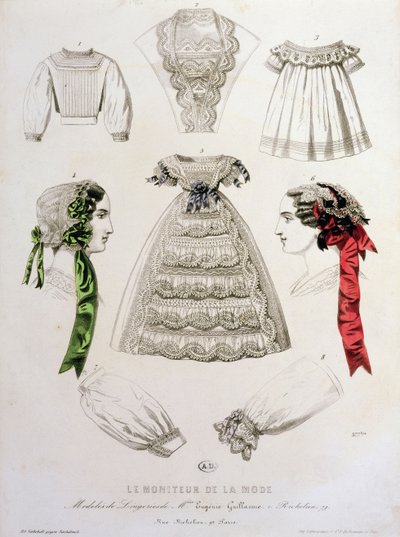 Modetallrik från Le Moniteur de la Mode, 1854 av French School