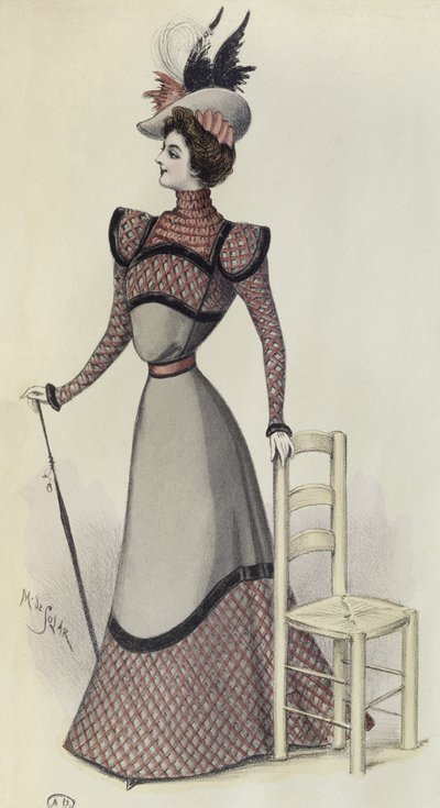 Modetallrik, illustration från La Nouvelle Mode, 1897 av French School