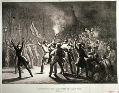 Februarirevolutionen 1848 (litografi) av French School