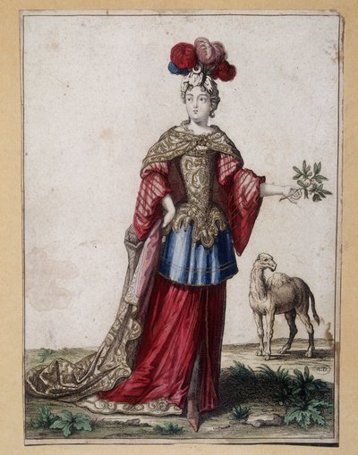 Kvinnlig balettdräkt - gravyr av French School