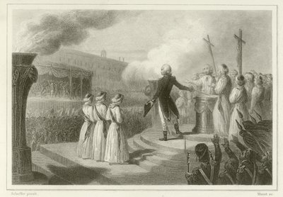 Fete de la Federation, 14 juli 1790 av French School