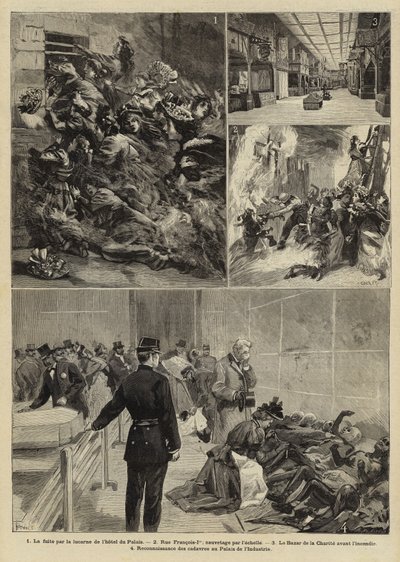 Brand vid Bazar de la Charite, Paris, 1897 av French School
