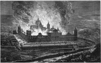 Brand i Escorial Palace den 2 oktober av French School
