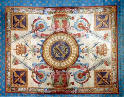 Första imperiet: matta i tronsalen i Palais des Tuileries tillverkad av tvålfabriken. Sol 7,80 x 6,40 m. 1809 Malmaison, musee du chateau av French School
