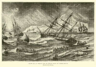 Fiske efter torsk på Grand Banks, Newfoundland av French School
