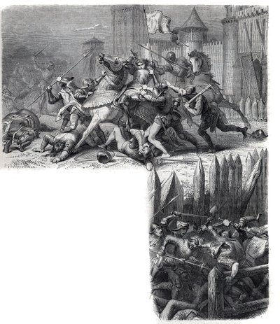 Florens går in i ett uppror (de "åtta heligas krig") mot den heliga belägringens återkomst till Rom. Påven Gregoire XI Pierre Roger de Beaufort av French School