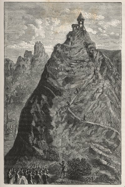 Florin Perier gör experiment med Torricelli vid toppen av Puy de Dome, 19 september av French School