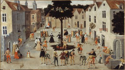 Folkfest kring ett träd, ca 1560 (olja) av French School